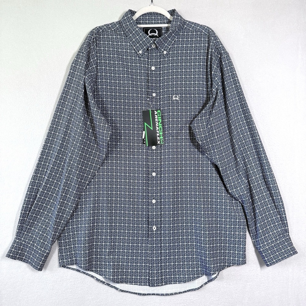 Cinch ArenaFlex Shirt Mens XL Stretch Performance Basketweave Western Rodeo NWT